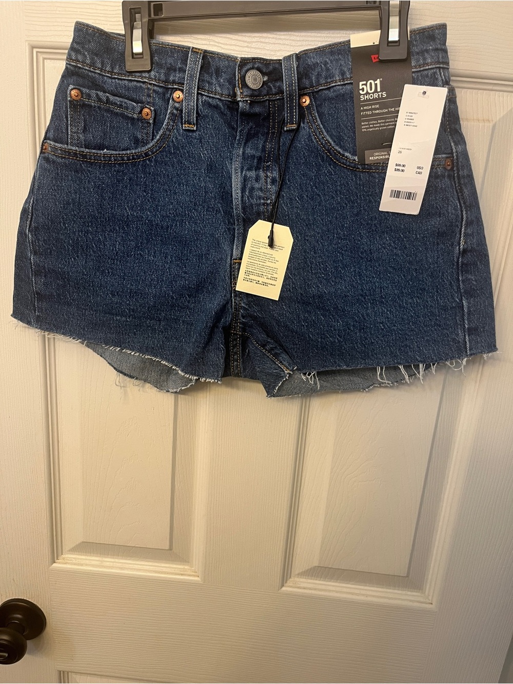 Levi's Dark Blue 501 Cutoff Denim Shorts size 26 NWT